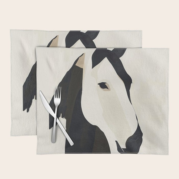 Horse in Black and White Placemat Gallery Image 1