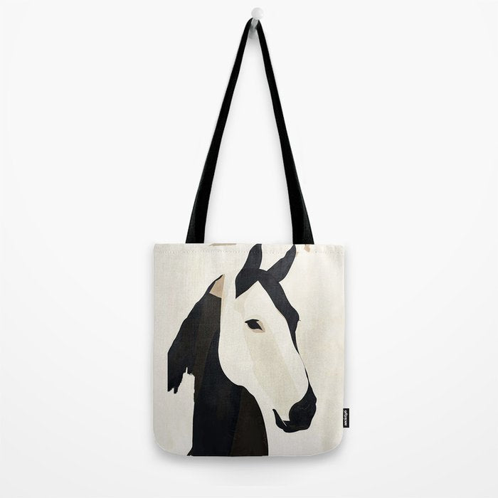Horse in Black and White Tote Bag Gallery Image 2