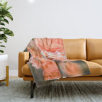 Coral Roses | Ostuni botanical garden photography | Puglia Italy Throw Blanket Gallery Image 1