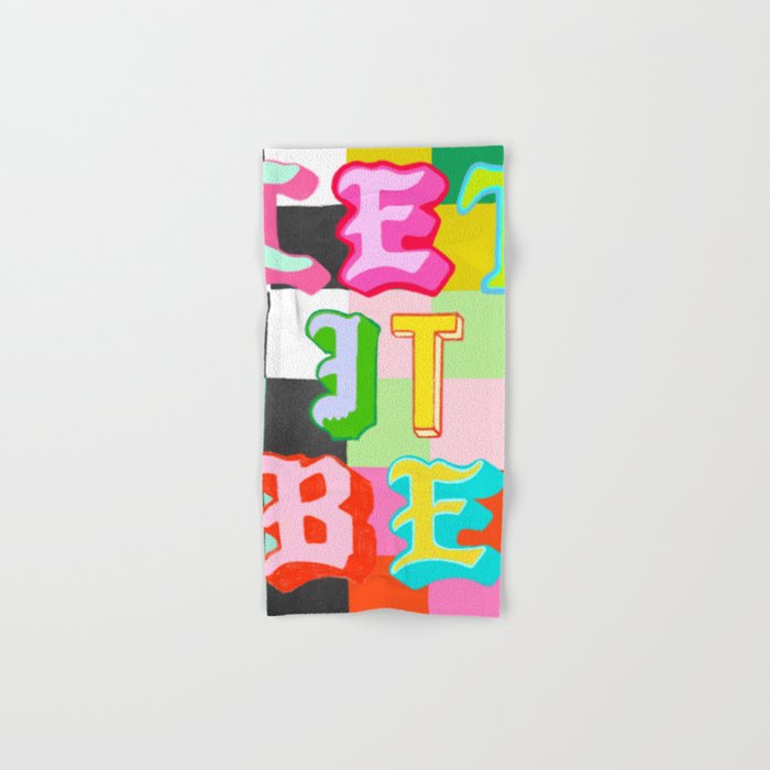 Let it Be Checker Bath Towel Gallery Image 1