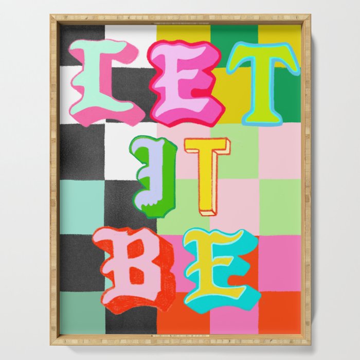 Let it Be Checker Serving Tray Gallery Image 1