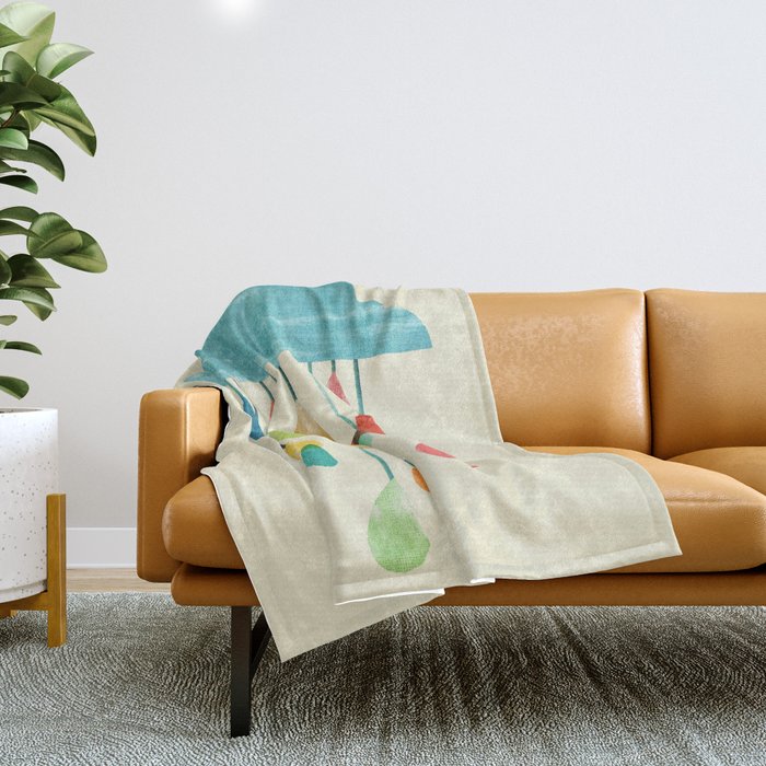 cloudy with a chance of rainbow Throw Blanket Gallery Image 1