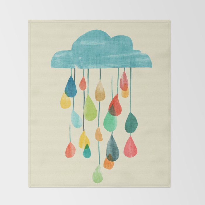 cloudy with a chance of rainbow Throw Blanket Gallery Image 2