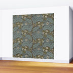 William Morris Vintage Larkspur Blue Green Wall Mural Gallery Image 2