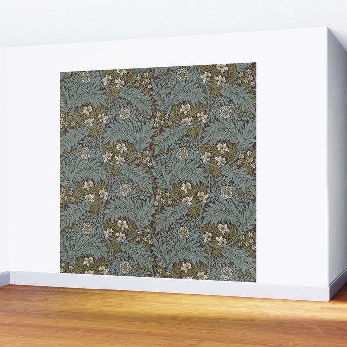 William Morris Vintage Larkspur Blue Green Wall Mural Gallery Image 2
