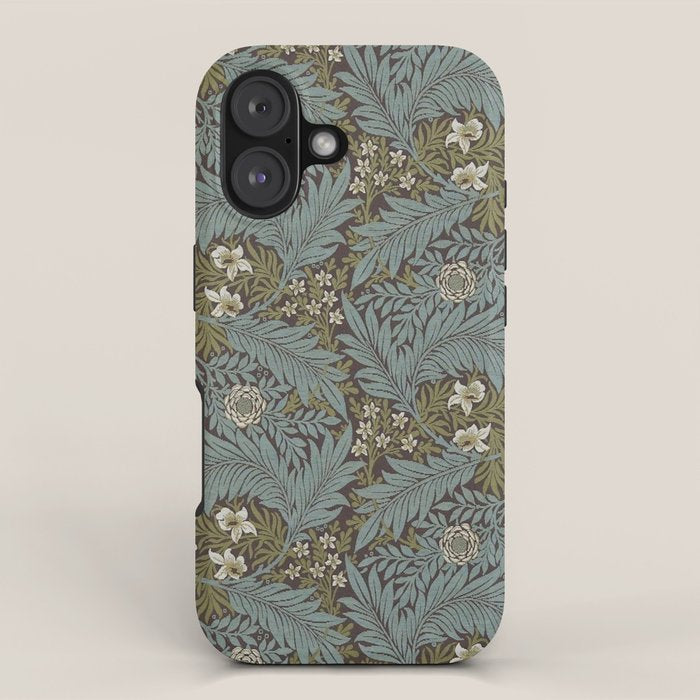 William Morris Vintage Larkspur Blue Green iPhone Case Gallery Image 1