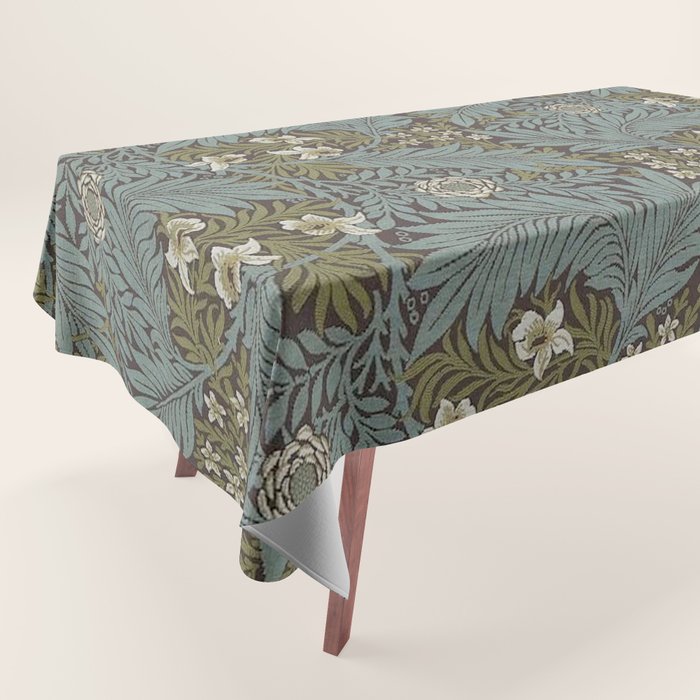 William Morris Vintage Larkspur Blue Green Tablecloth Gallery Image 1