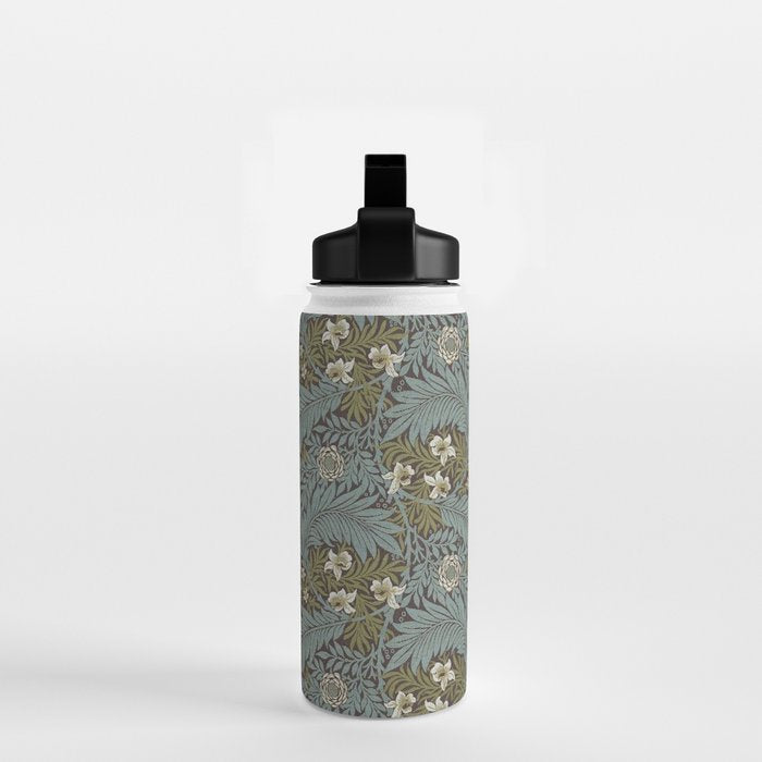 William Morris Vintage Larkspur Blue Green Water Bottle Gallery Image 2