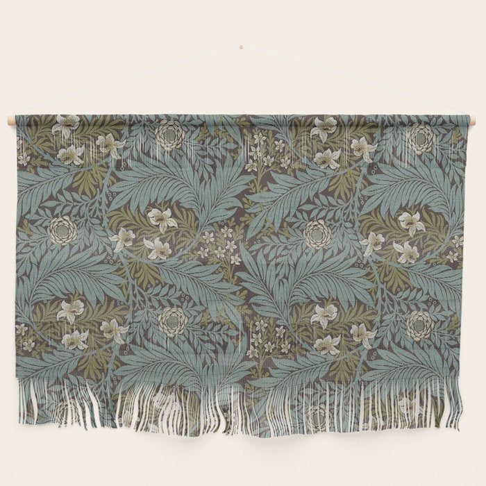 William Morris Vintage Larkspur Blue Green Wall Hanging Gallery Image 1