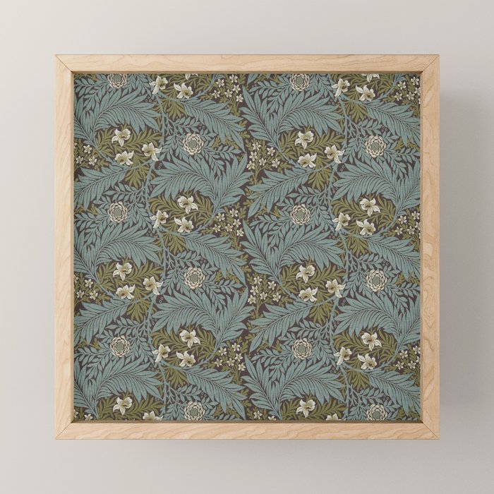 William Morris Vintage Larkspur Blue Green Mini Art Print Gallery Image 1
