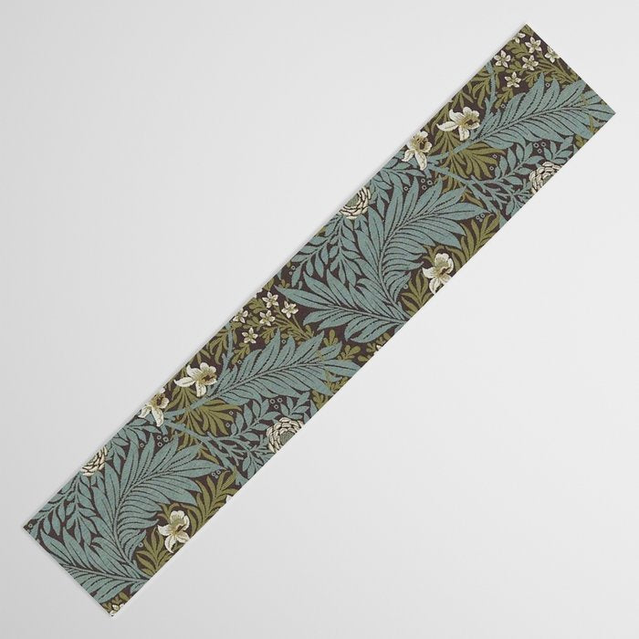 William Morris Vintage Larkspur Blue Green Table Runner Gallery Image 3