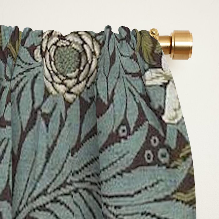 William Morris Vintage Larkspur Blue Green Window Curtain Gallery Image 2