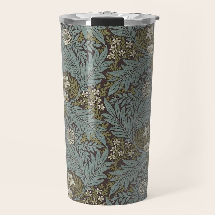 William Morris Vintage Larkspur Blue Green Travel Mug Gallery Image 1