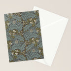 William Morris Vintage Larkspur Blue Green Stationery Card Gallery Image 2