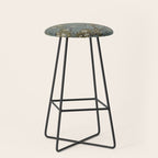 William Morris Vintage Larkspur Blue Green Stool Gallery Image 1