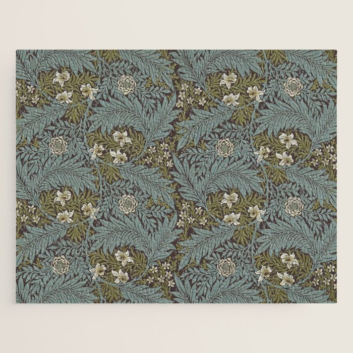 William Morris Vintage Larkspur Blue Green Jigsaw Puzzle Gallery Image 1