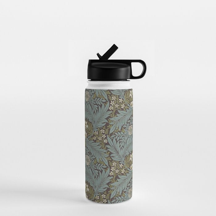William Morris Vintage Larkspur Blue Green Water Bottle Gallery Image 1