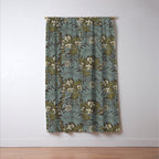William Morris Vintage Larkspur Blue Green Window Curtain Gallery Image 3