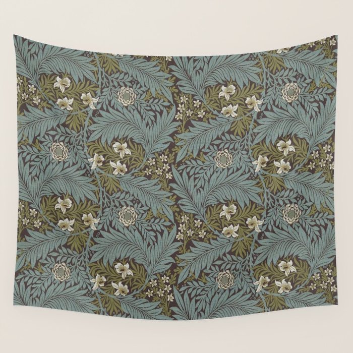 William Morris Vintage Larkspur Blue Green Wall Tapestry Gallery Image 4