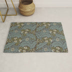 William Morris Vintage Larkspur Blue Green Rug Gallery Image 1