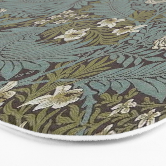 William Morris Vintage Larkspur Blue Green Bath Mat Gallery Image 3