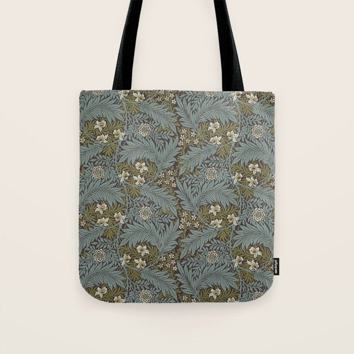 William Morris Vintage Larkspur Blue Green Tote Bag Gallery Image 1