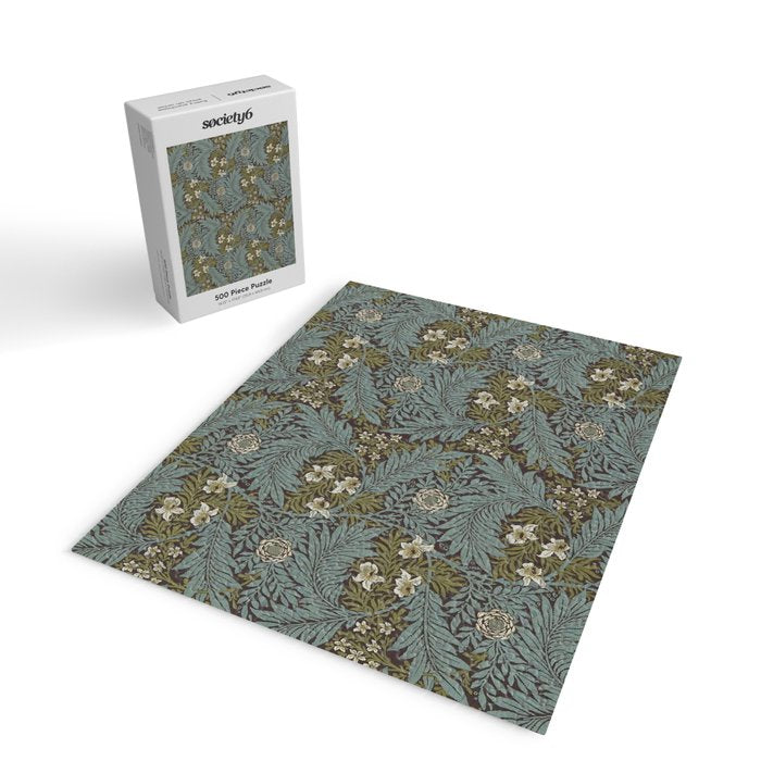 William Morris Vintage Larkspur Blue Green Jigsaw Puzzle Gallery Image 2