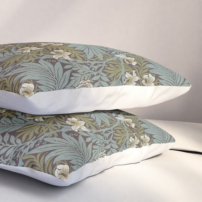 William Morris Vintage Larkspur Blue Green Pillow Sham Gallery Image 3