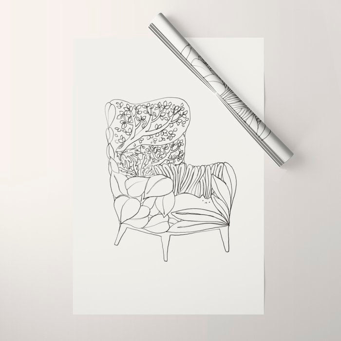 Cat and Plant 19 Wrapping Paper Gallery Image 1