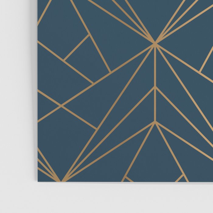 Benjamin Moore Hidden Sapphire Gold Geometric Pattern With White Shimmer Poster Gallery Image 3