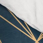 Benjamin Moore Hidden Sapphire Gold Geometric Pattern With White Shimmer Comforter Gallery Image 4