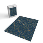 Benjamin Moore Hidden Sapphire Gold Geometric Pattern With White Shimmer Jigsaw Puzzle Gallery Image 2