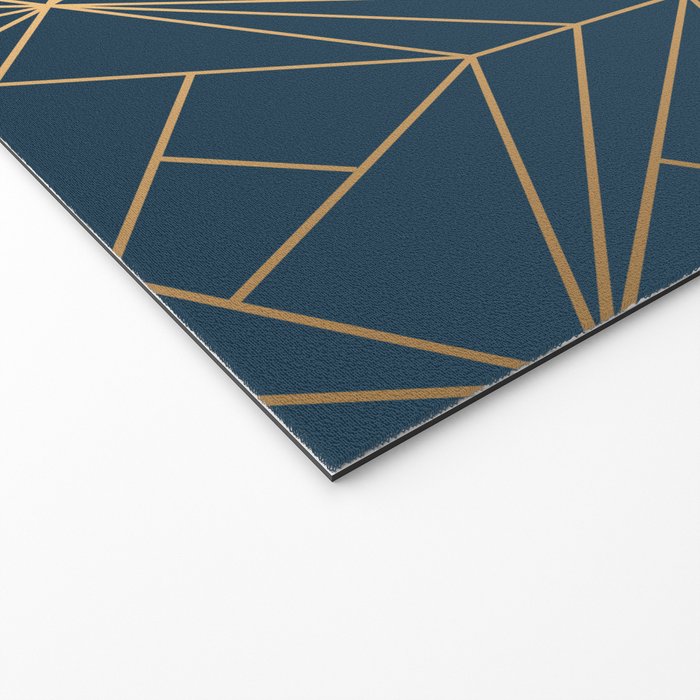 Benjamin Moore Hidden Sapphire Gold Geometric Pattern With White Shimmer Welcome Mat Gallery Image 2