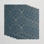 Benjamin Moore Hidden Sapphire Gold Geometric Pattern With White Shimmer Wrapping Paper Gallery Image 3
