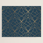 Benjamin Moore Hidden Sapphire Gold Geometric Pattern With White Shimmer Jigsaw Puzzle Gallery Image 1