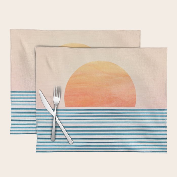 Tropical Sunrise Abstract Landscape Placemat Gallery Image 1