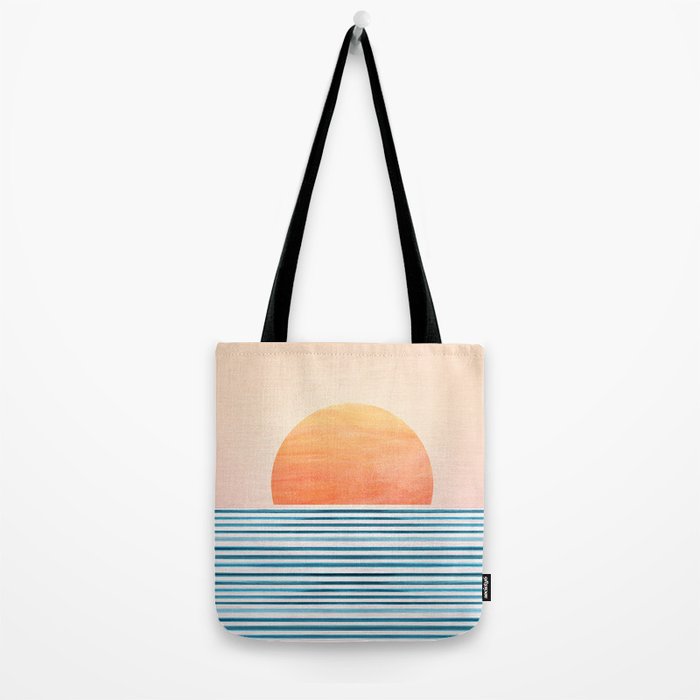 Tropical Sunrise Abstract Landscape Tote Bag Gallery Image 2