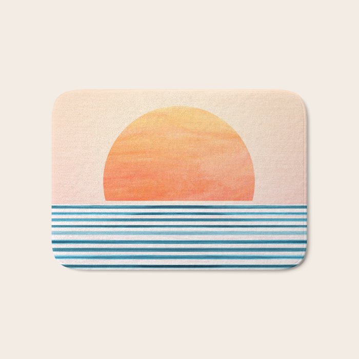 Tropical Sunrise Abstract Landscape Bath Mat Gallery Image 1