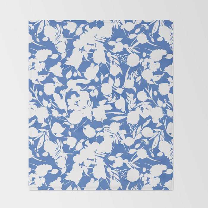 Floral Simplistic Silhouettes B Throw Blanket Gallery Image 2