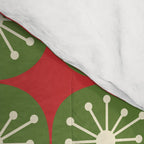 Retro Christmas Atomic Dots Mid Century Modern Xmas Pattern on Red Comforter Gallery Image 4