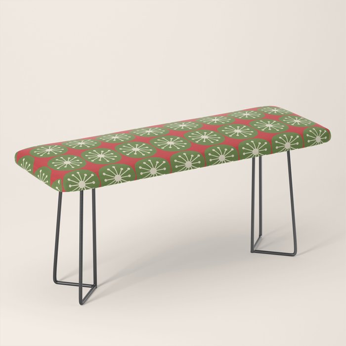 Retro Christmas Atomic Dots Mid Century Modern Xmas Pattern on Red Bench Gallery Image 1