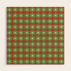 Retro Christmas Atomic Dots Mid Century Modern Xmas Pattern on Red Wood Wall Art Gallery Image 1