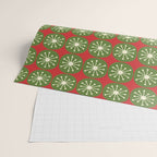 Retro Christmas Atomic Dots Mid Century Modern Xmas Pattern on Red Wrapping Paper Gallery Image 2