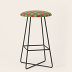 Retro Christmas Atomic Dots Mid Century Modern Xmas Pattern on Red Stool Gallery Image 1