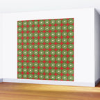 Retro Christmas Atomic Dots Mid Century Modern Xmas Pattern on Red Wall Mural Gallery Image 2