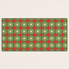 Retro Christmas Atomic Dots Mid Century Modern Xmas Pattern on Red Desk Mat Gallery Image 3