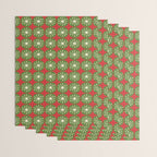 Retro Christmas Atomic Dots Mid Century Modern Xmas Pattern on Red Wrapping Paper Gallery Image 3