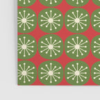 Retro Christmas Atomic Dots Mid Century Modern Xmas Pattern on Red Poster Gallery Image 3