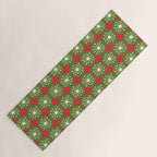 Retro Christmas Atomic Dots Mid Century Modern Xmas Pattern on Red Yoga Mat Gallery Image 1