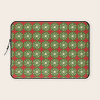Retro Christmas Atomic Dots Mid Century Modern Xmas Pattern on Red Laptop Sleeve Gallery Image 1
